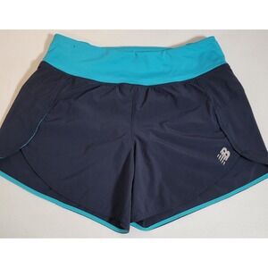 New Balance Shorts Medium Adult Blue Athletic Lined‎ Running Stretch Womens 0164